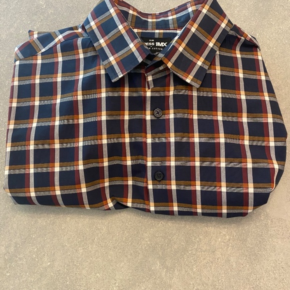 Express  1MX Slim men's dress shirt Size  L Neck 16 - 16 1/2 - Picture 4 of 6